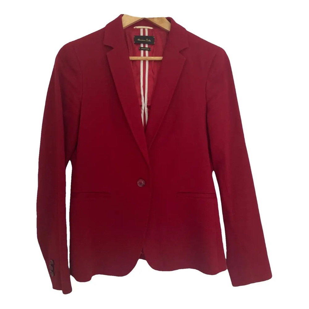 Massimo Dutti Vibrant Red Blazer size 10 deep red